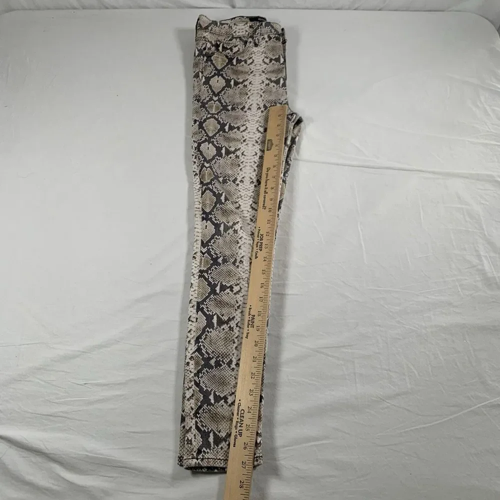 Hudson Barbara Super Skinny Snake Python‎ Print  Jeans Size 27 Stretch High Rise